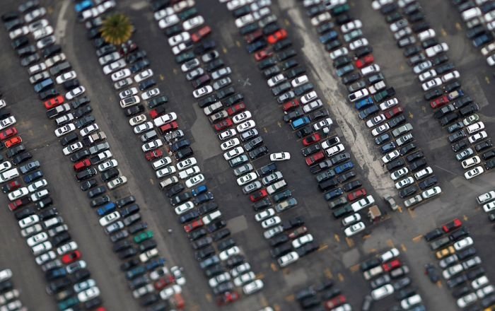 Bird's-eye view of Los Angeles, United States