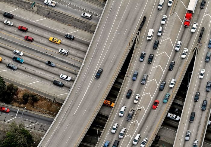 Bird's-eye view of Los Angeles, United States