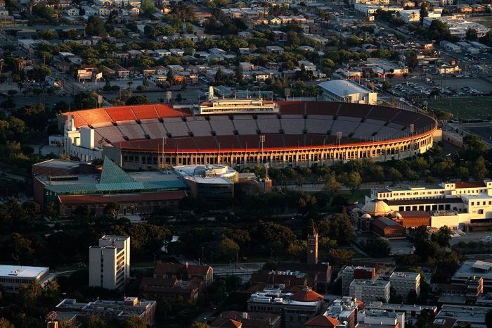 Bird's-eye view of Los Angeles, United States