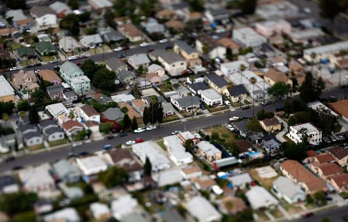 Bird's-eye view of Los Angeles, United States