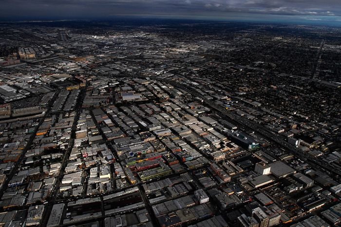 Bird's-eye view of Los Angeles, United States