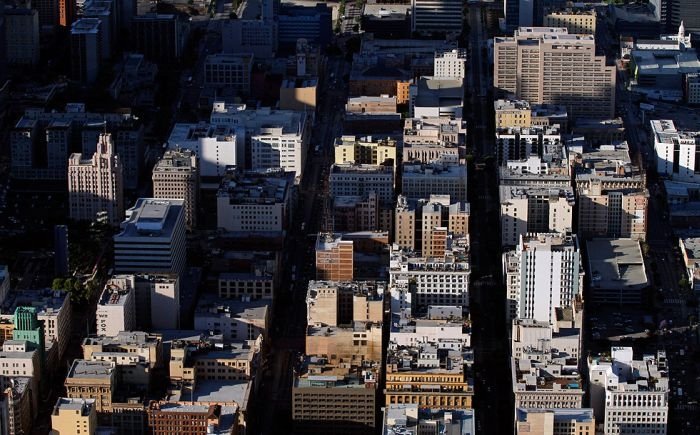 Bird's-eye view of Los Angeles, United States