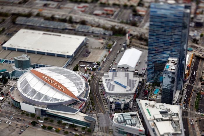 Bird's-eye view of Los Angeles, United States