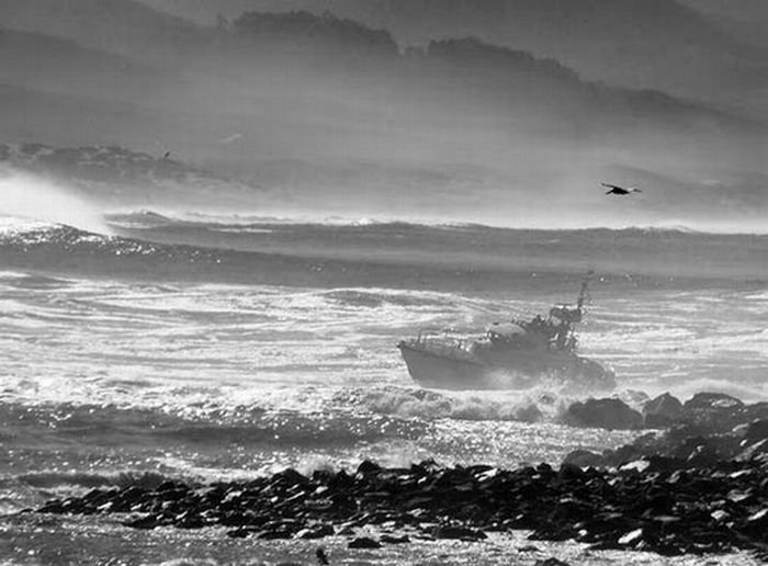 Coast Guard on the giant waves