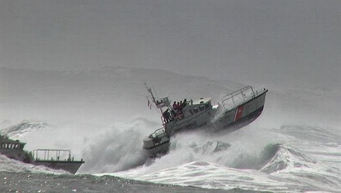 Coast Guard on the giant waves