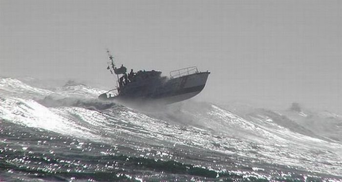 Coast Guard on the giant waves