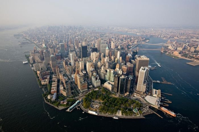 Bird's-eye view of New York City, United States