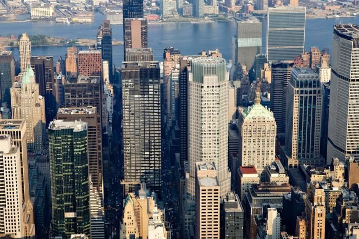 Bird's-eye view of New York City, United States