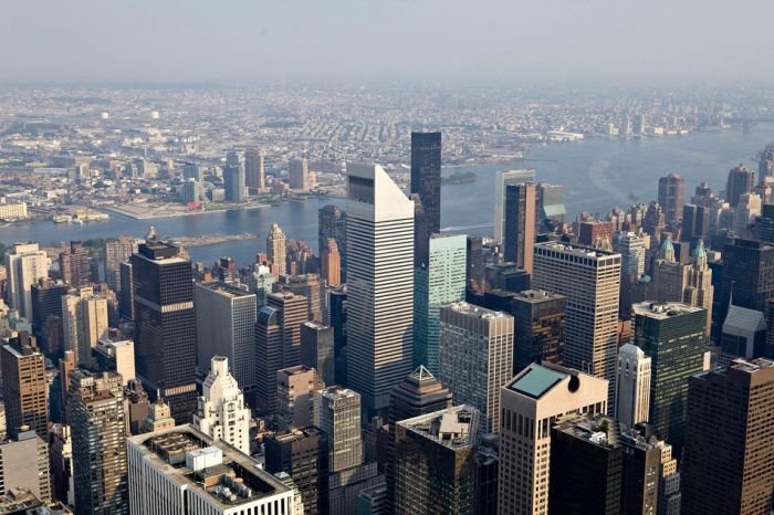 Bird's-eye view of New York City, United States