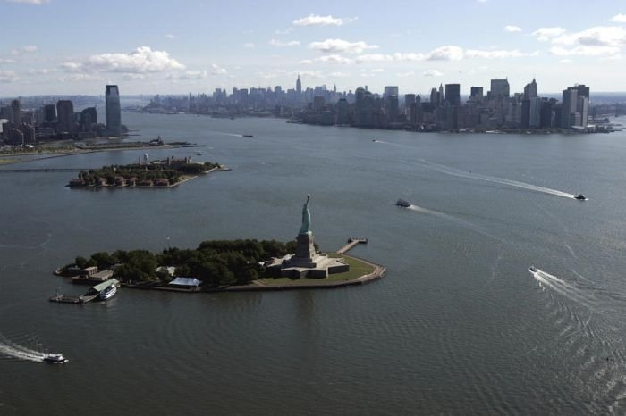 Bird's-eye view of New York City, United States