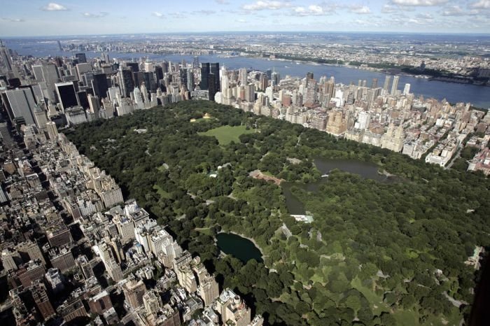 Bird's-eye view of New York City, United States