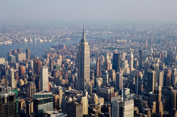 Bird's-eye view of New York City, United States