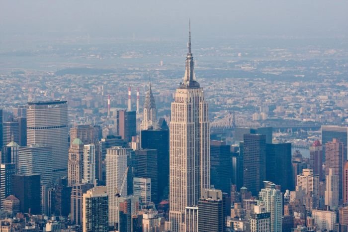 Bird's-eye view of New York City, United States