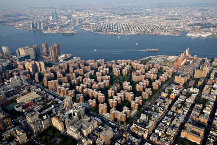 Bird's-eye view of New York City, United States