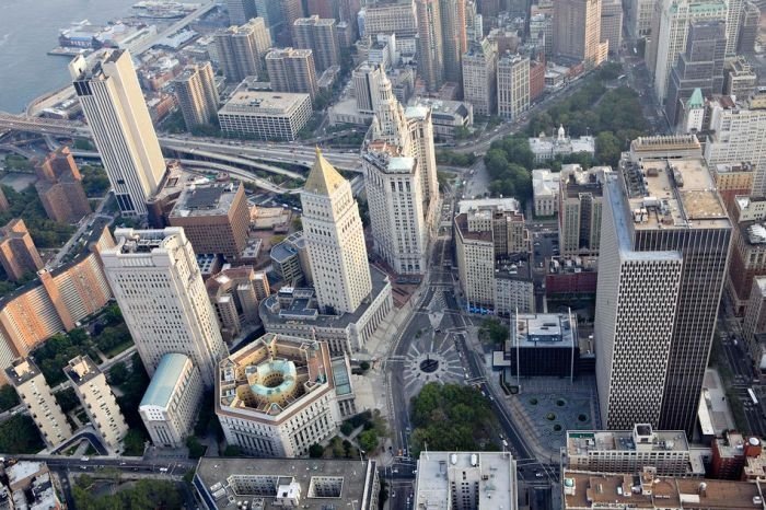 Bird's-eye view of New York City, United States