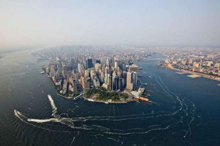 Bird's-eye view of New York City, United States