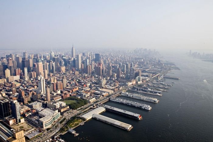 Bird's-eye view of New York City, United States