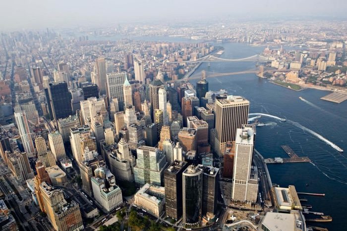 Bird's-eye view of New York City, United States