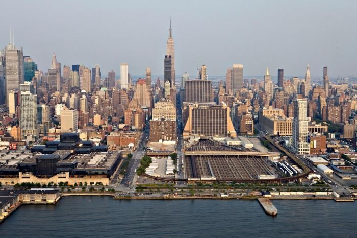 Bird's-eye view of New York City, United States