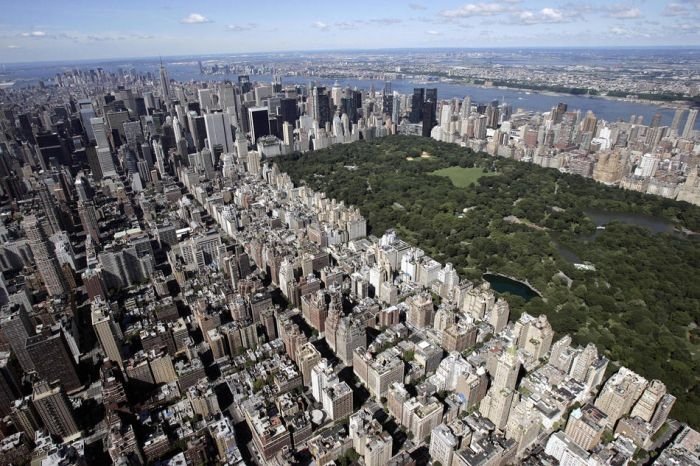 Bird's-eye view of New York City, United States