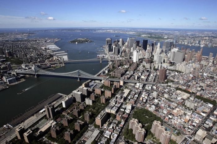 Bird's-eye view of New York City, United States