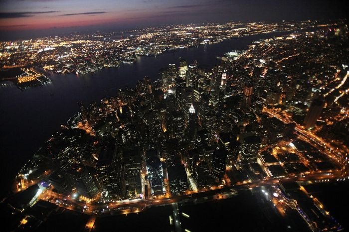 Bird's-eye view of New York City, United States