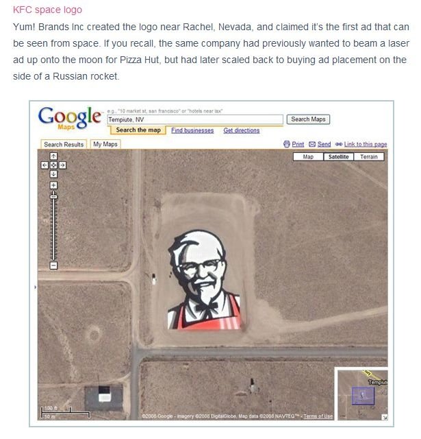 Interesting places on Google Earth