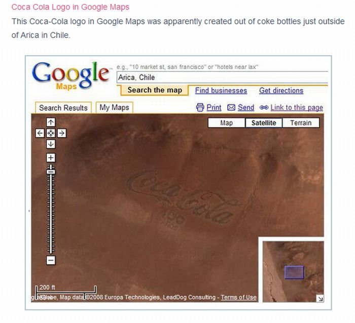 Interesting places on Google Earth