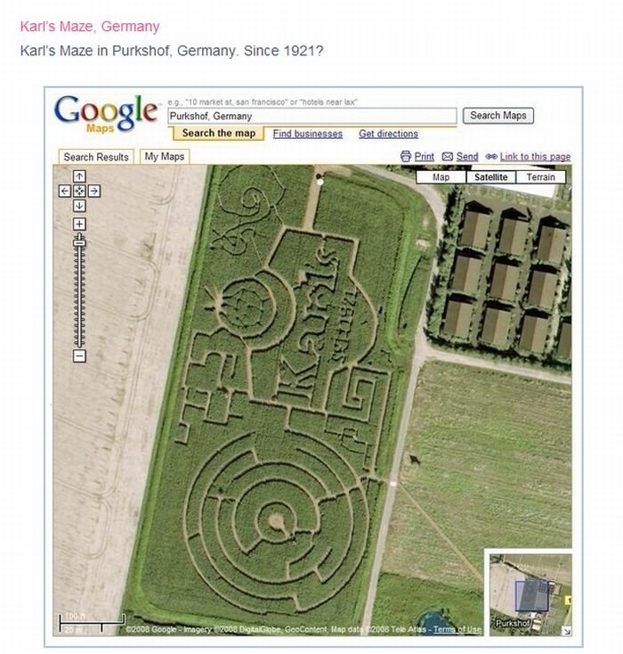 Interesting places on Google Earth