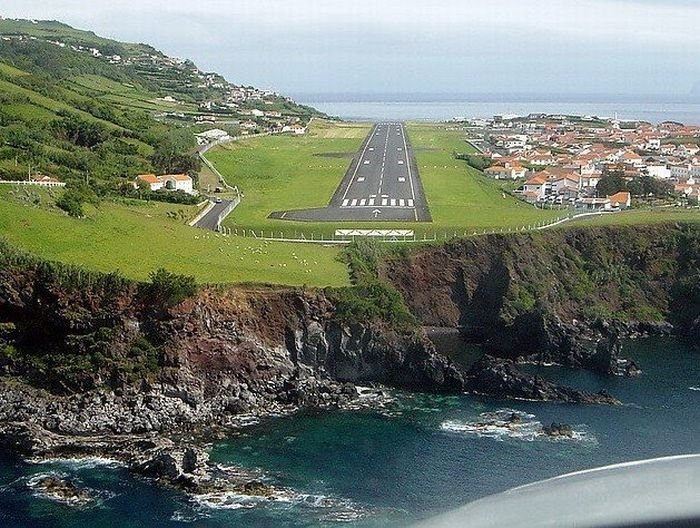 aerial view of airport runway