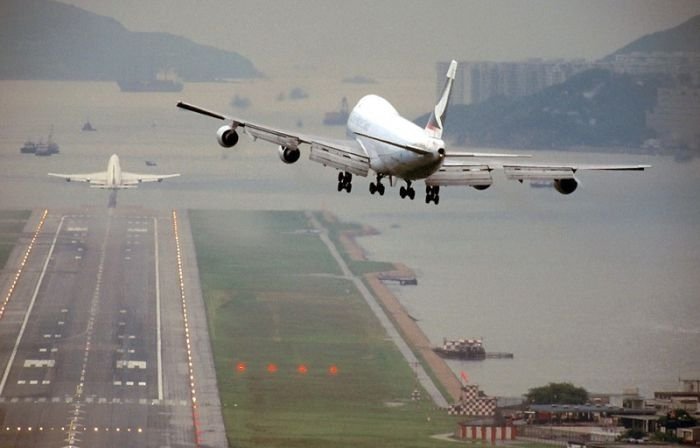 aerial view of airport runway