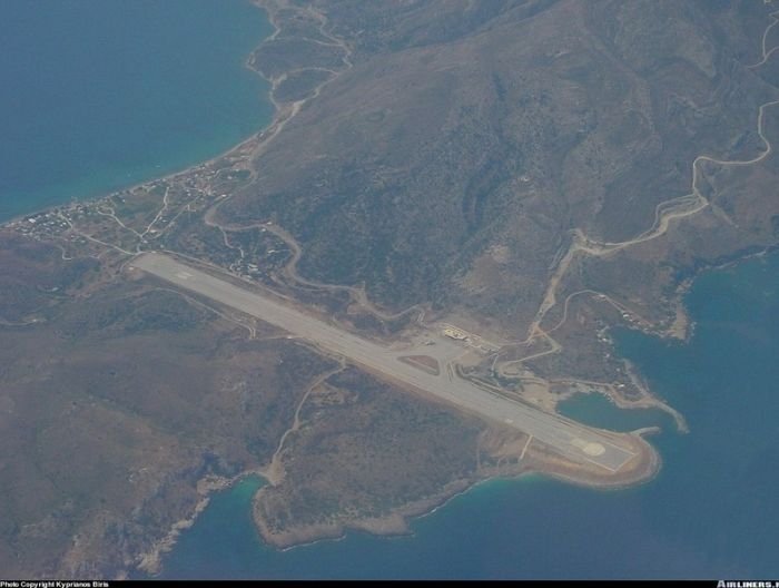 aerial view of airport runway