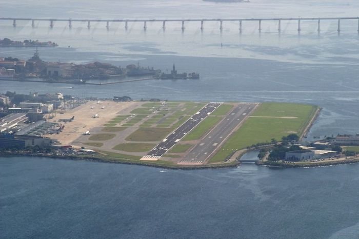 aerial view of airport runway