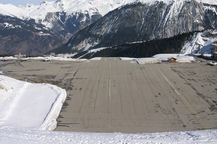 aerial view of airport runway