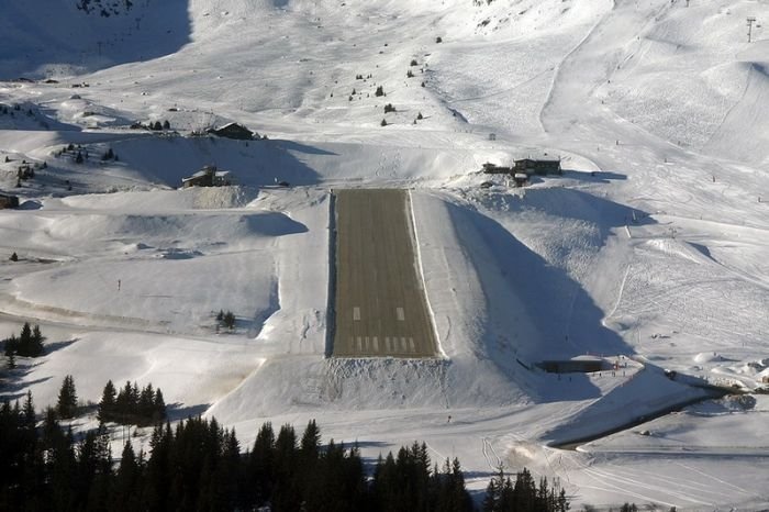 aerial view of airport runway