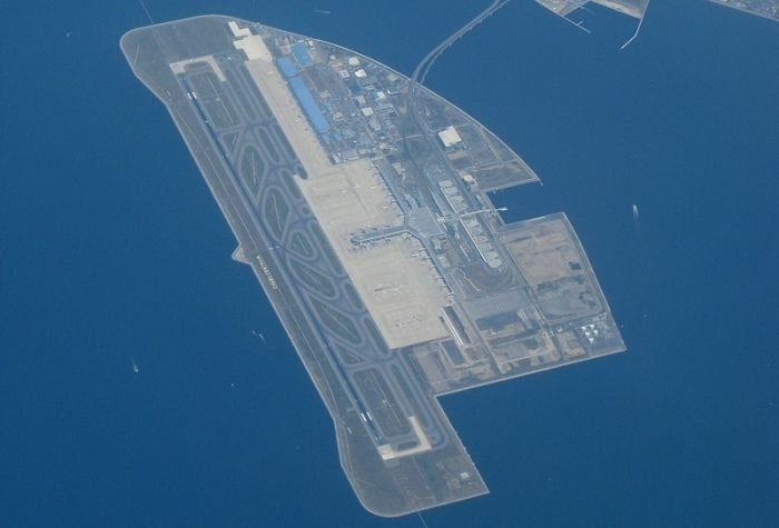 aerial view of airport runway