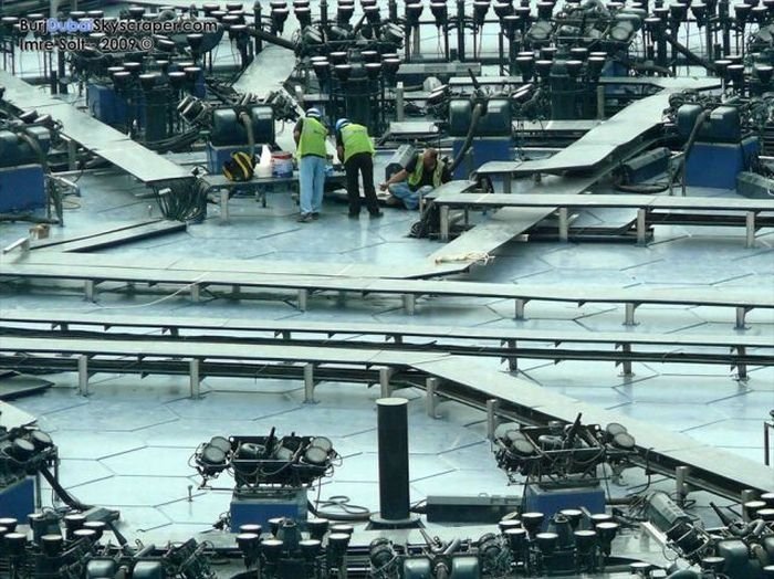 Record fountain system set, Burj Khalifa Lake, Dubai, United Arab Emirates