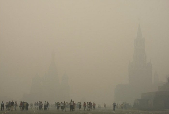 Fire health threat at new high in Moscow, Russia