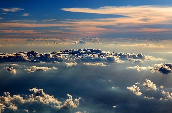 colorful clouds formation