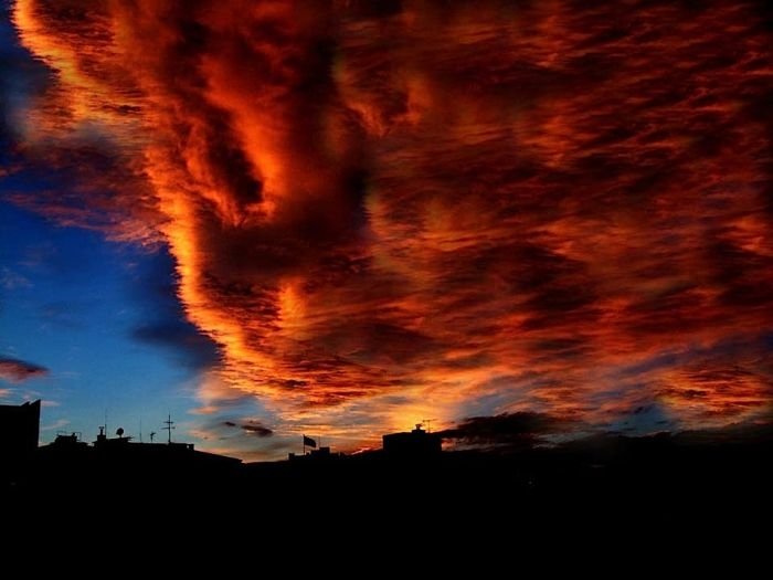 colorful clouds formation