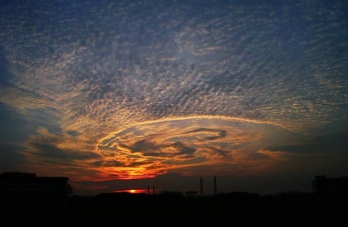 colorful clouds formation