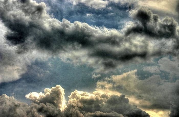 colorful clouds formation