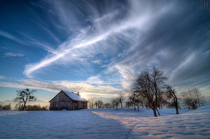 colorful clouds formation