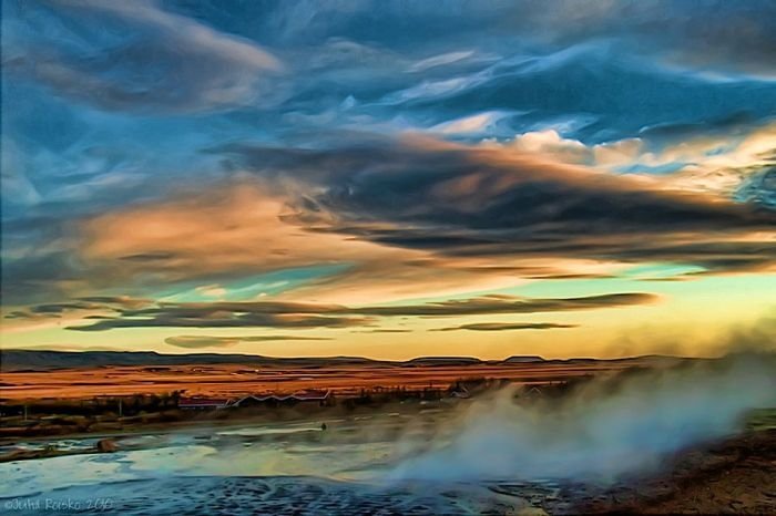 colorful clouds formation