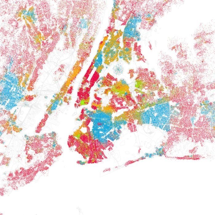 Race and ethnicity of US cities by Eric Fischer