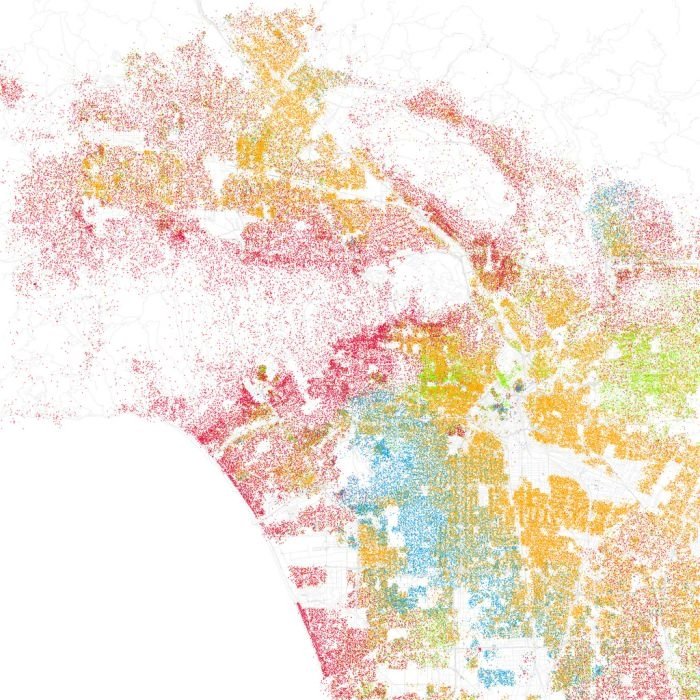 Race and ethnicity of US cities by Eric Fischer