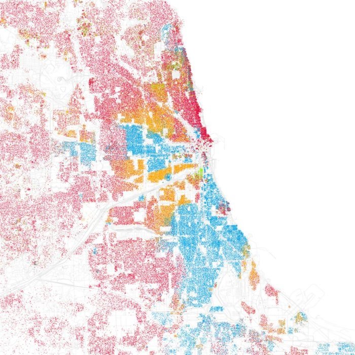 Race and ethnicity of US cities by Eric Fischer