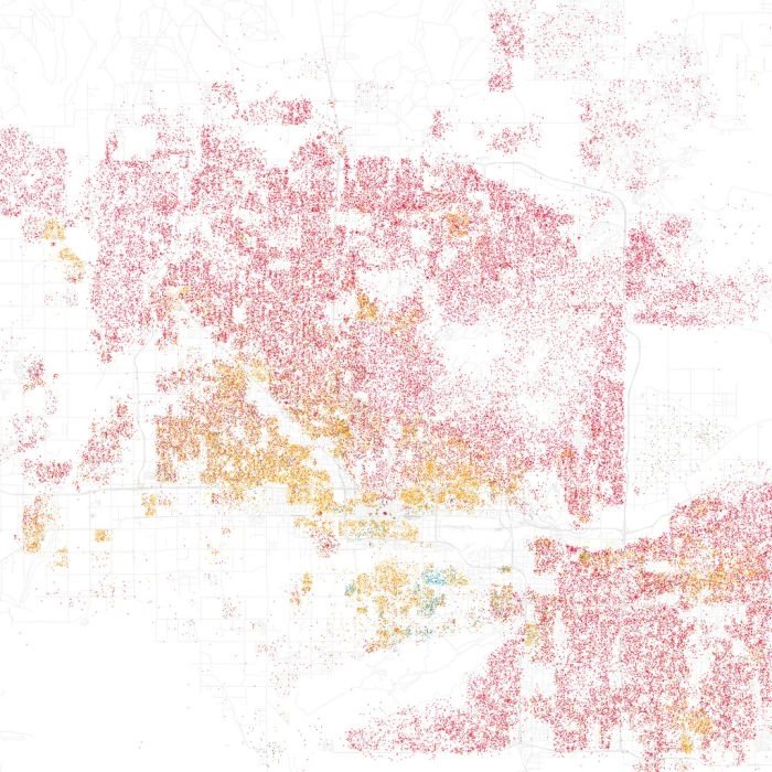 Race and ethnicity of US cities by Eric Fischer