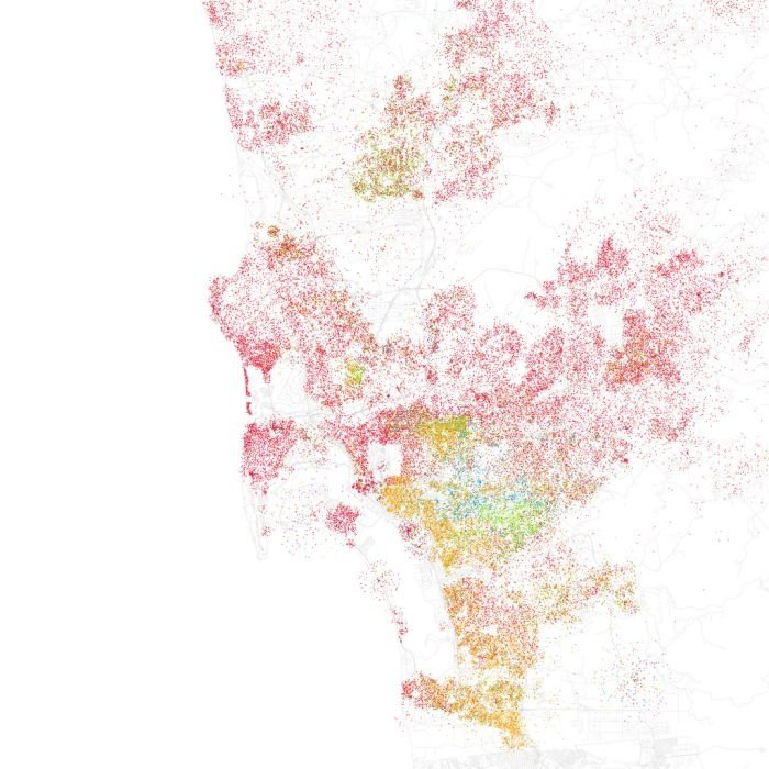 Race and ethnicity of US cities by Eric Fischer