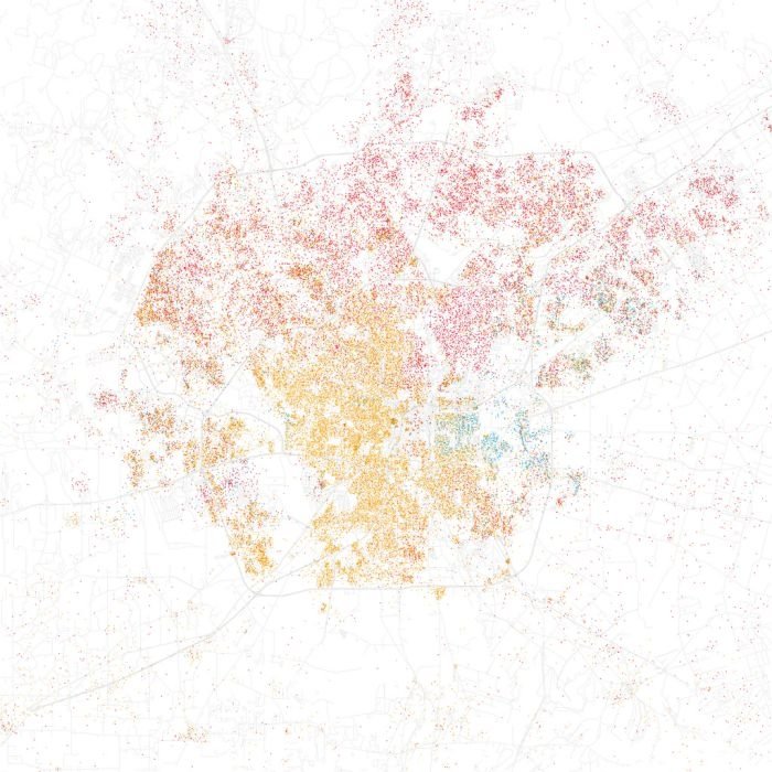 Race and ethnicity of US cities by Eric Fischer